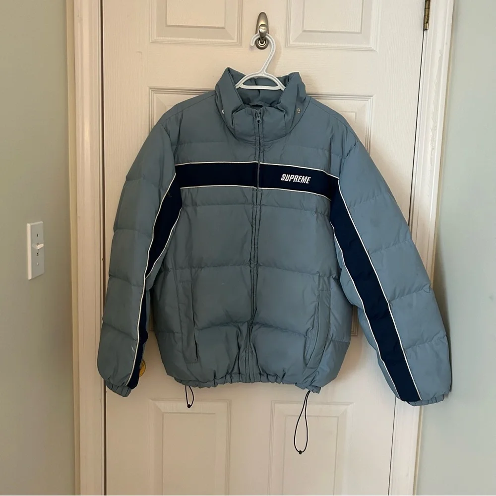 Supreme Stripe Panel Down Jacket FW18 - Picture 1 of 10
